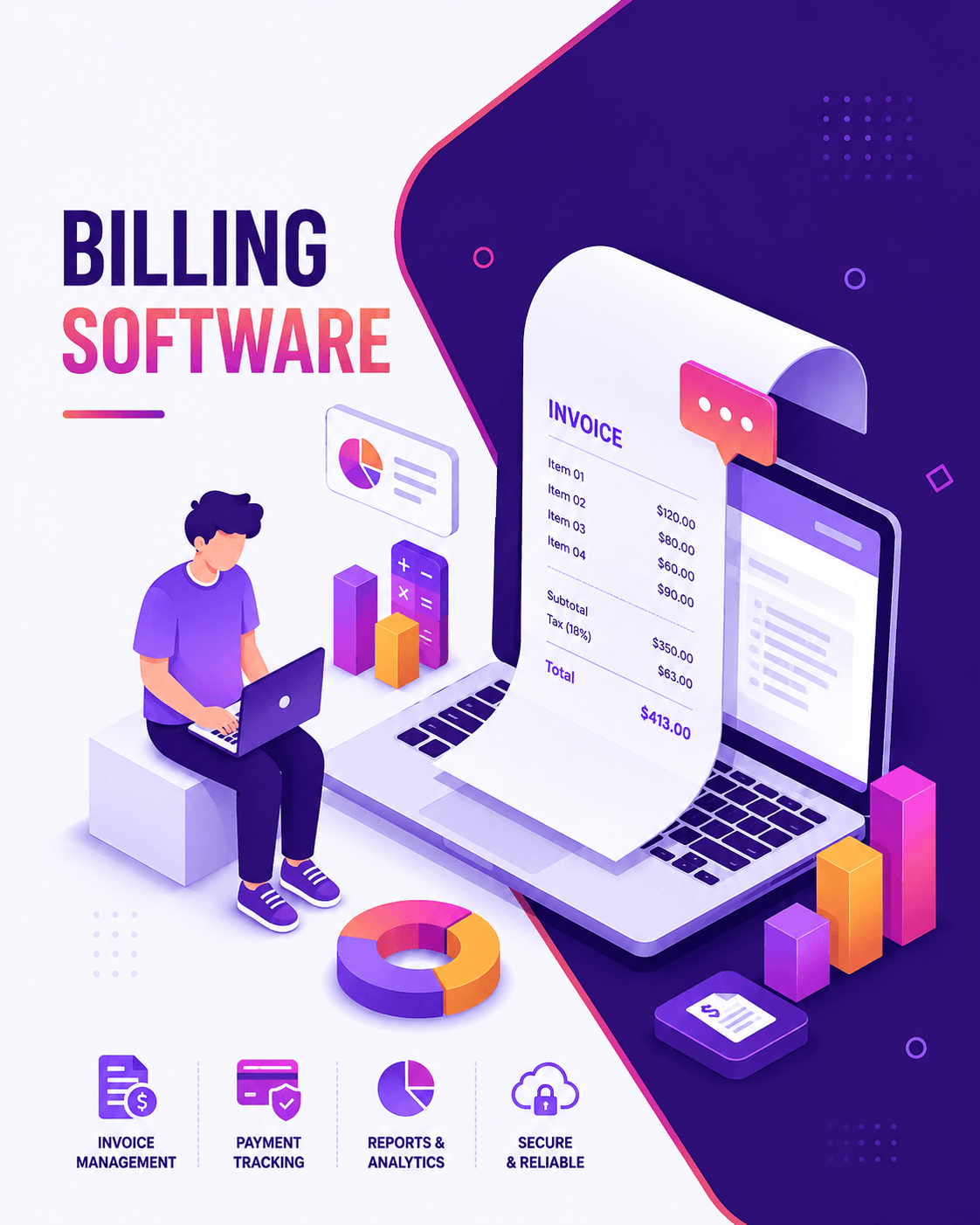 Billing software service illustration