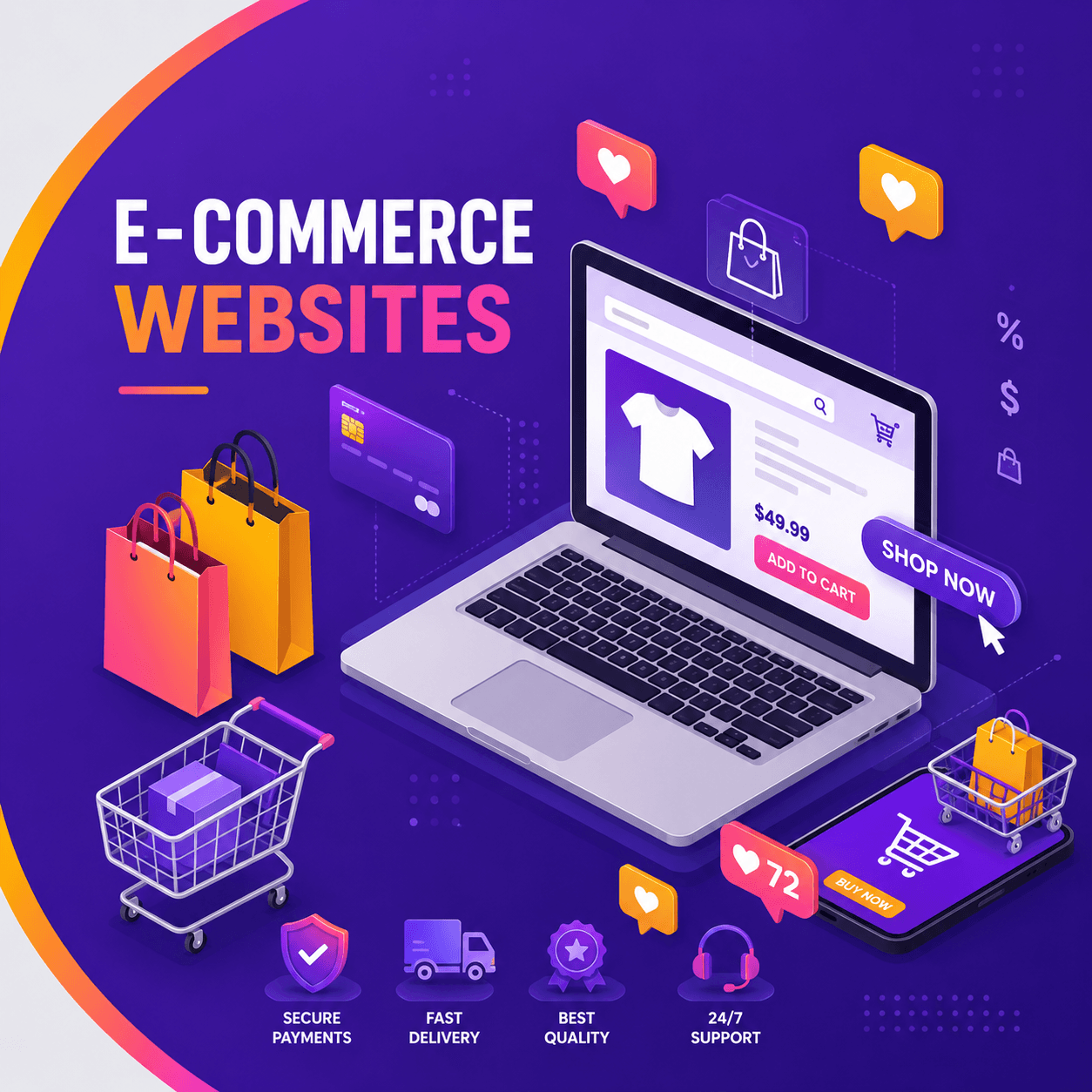 E-commerce website service illustration