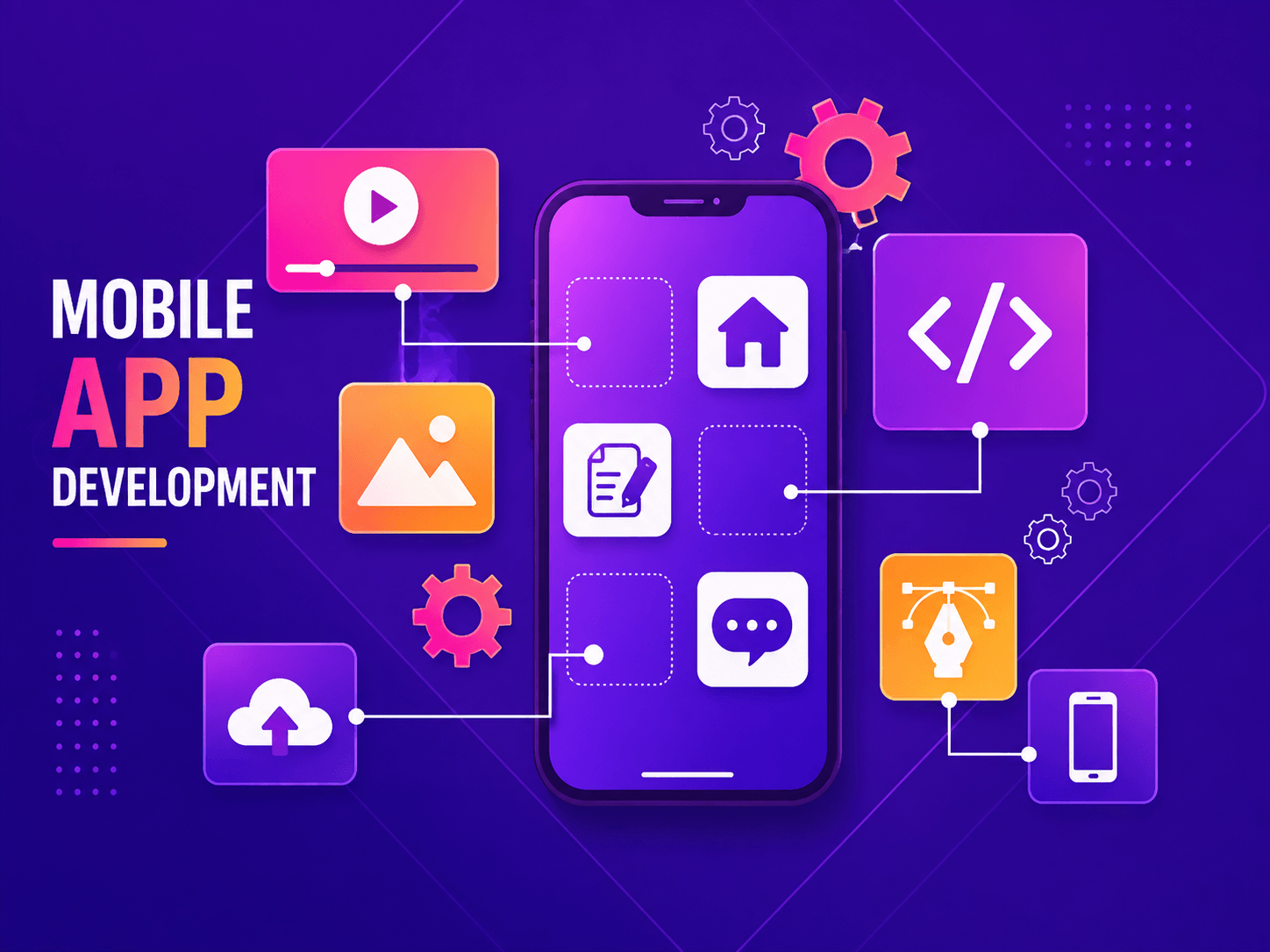 Mobile app development service illustration