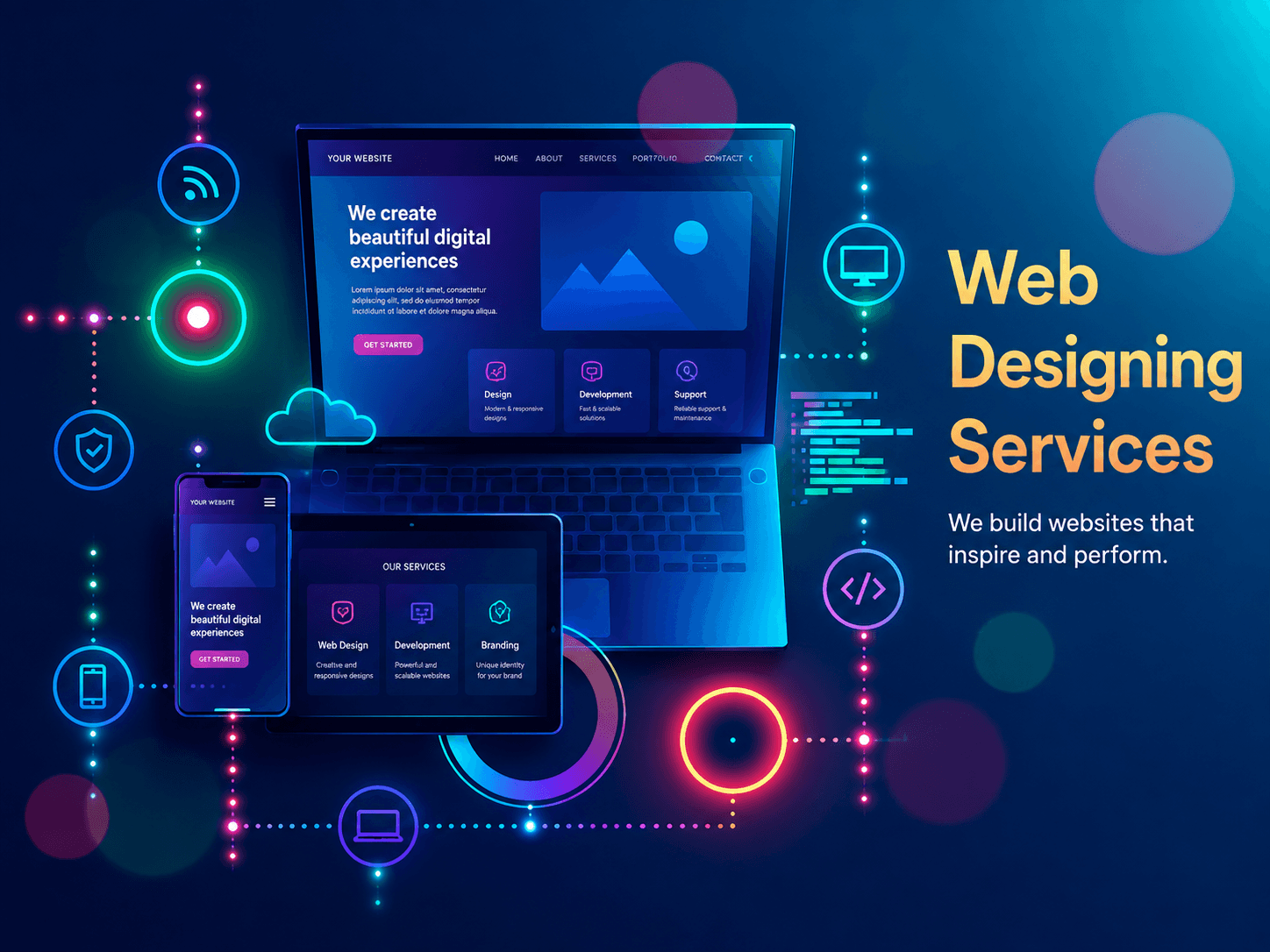 Website designing service illustration