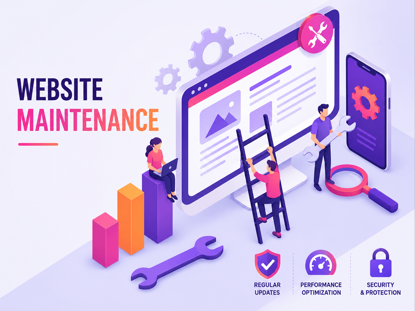 Web maintenance service illustration